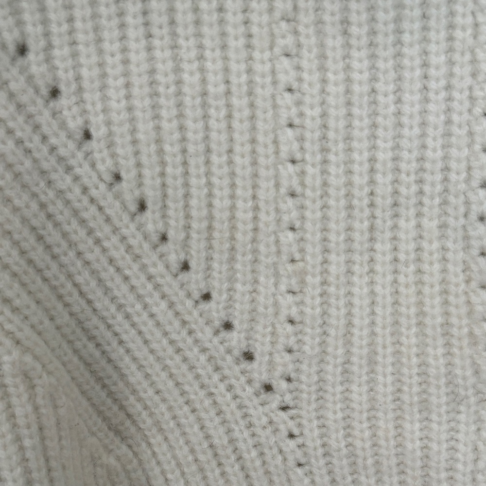 VARLEY Rogan Cropped Ivory Ribbed Knit Sweater - Picture 5 of 8